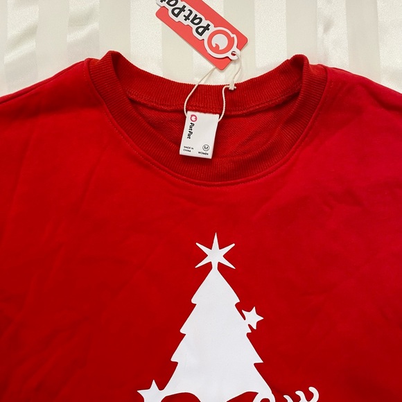 Patpat Women Christmas Letters Print Long-sleeve Casual Red Sweatshirt / Top - Picture 6 of 8
